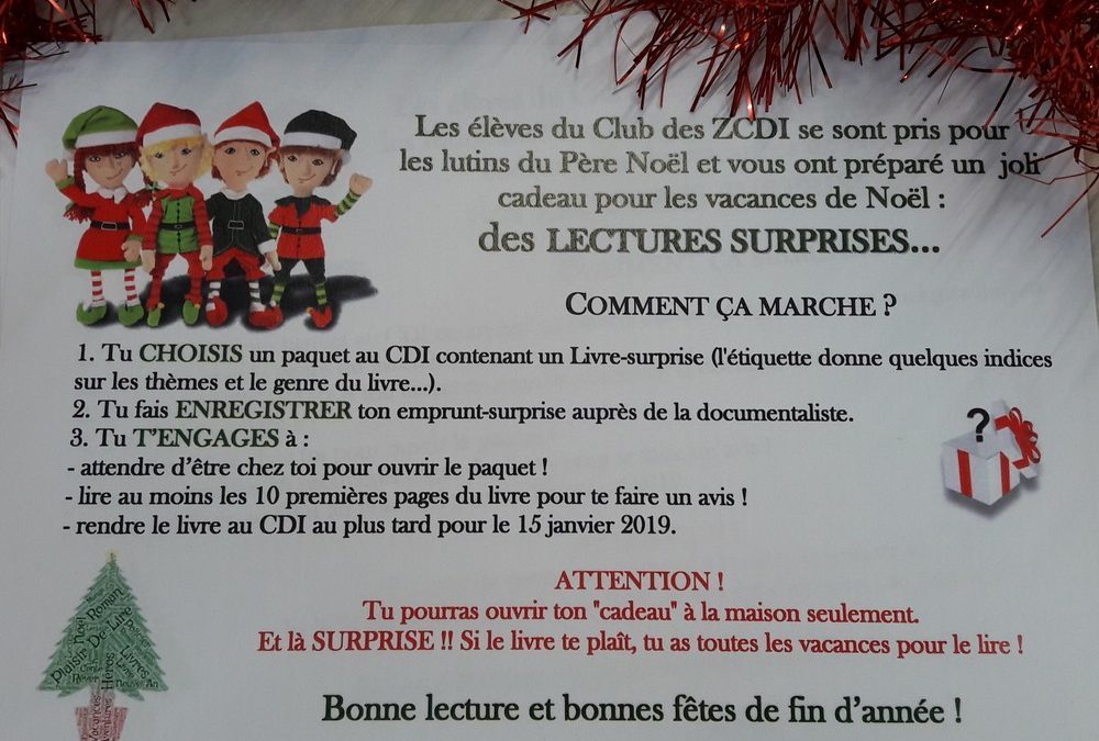 Des lectures surprise en cadeau pour les vacances de Noël…